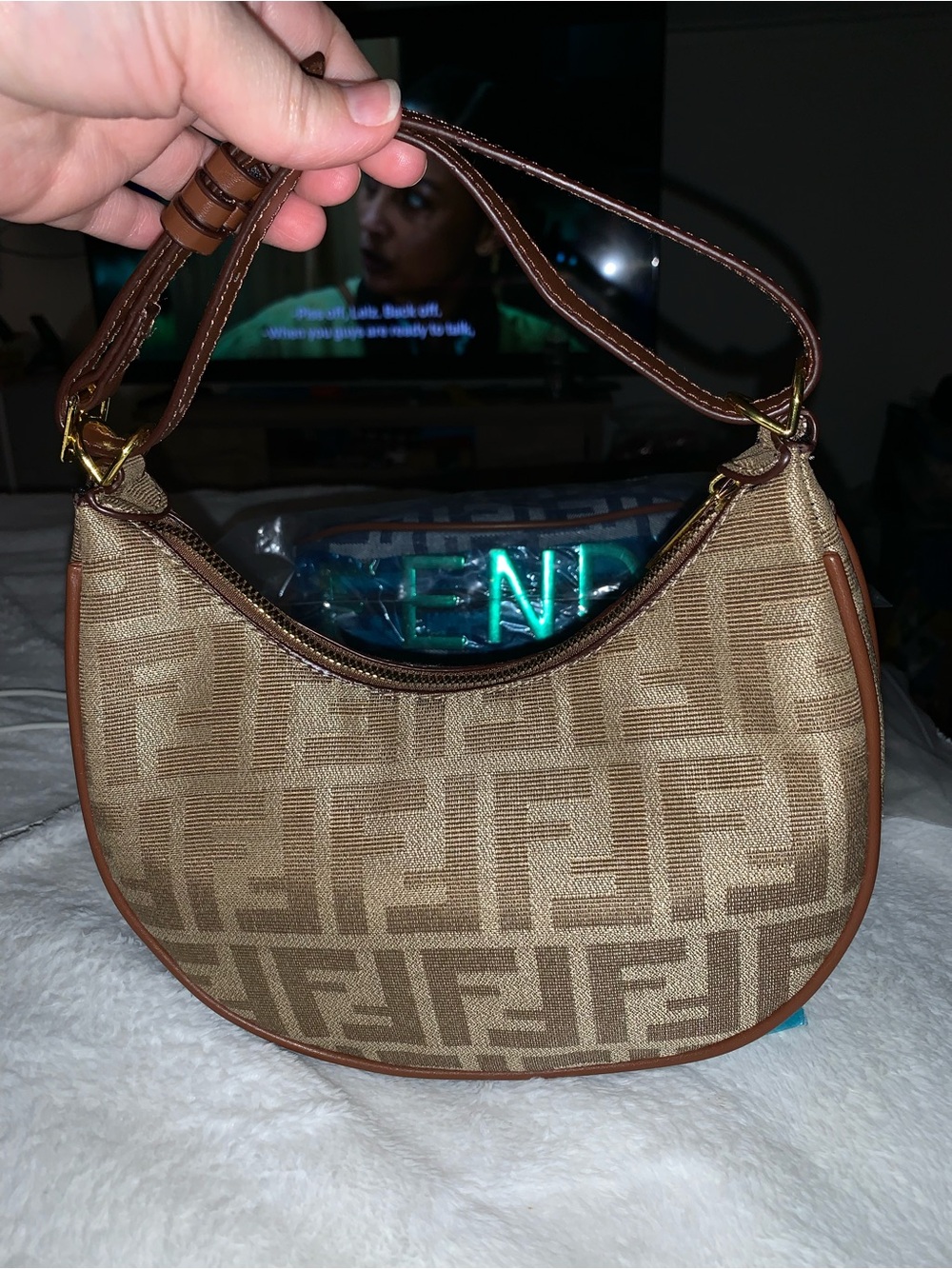 Brand New ! FASHION Brown purse with cross body strap included - Picture 2 of 7